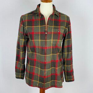 Vtg 90s Pendleton Full Zip Jacket Sz S Green Plaid Gorpcore Outdoors Preppy Hike